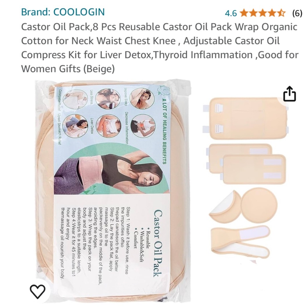 Castor oil wrap pack -6 pc